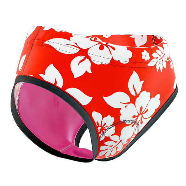 Women's Hawaiian Hibiscus Padded Cycling Underwear Briefs