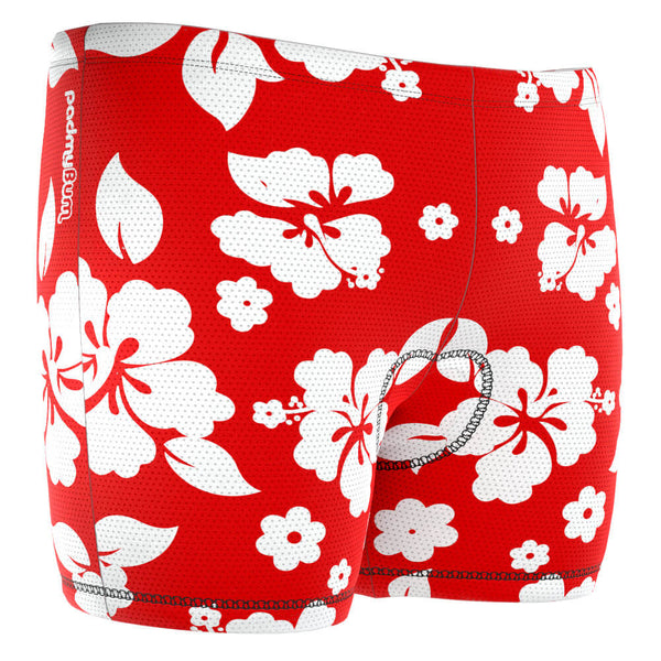 Men's Hawaiian Hibiscus Padded Cycling Underwear