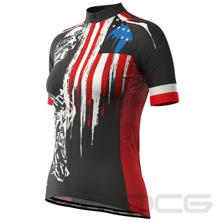 Women's Honor the Fallen USA Flag Cycling Jersey