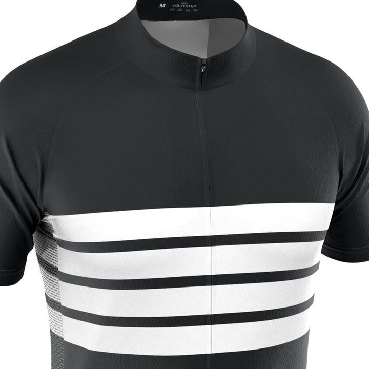 Men's Retro Four Stripe Men's Black Cycling Jersey