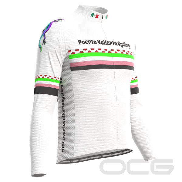 Men's Puerto Vallarta Polka Dot Long Sleeve Cycling Jersey