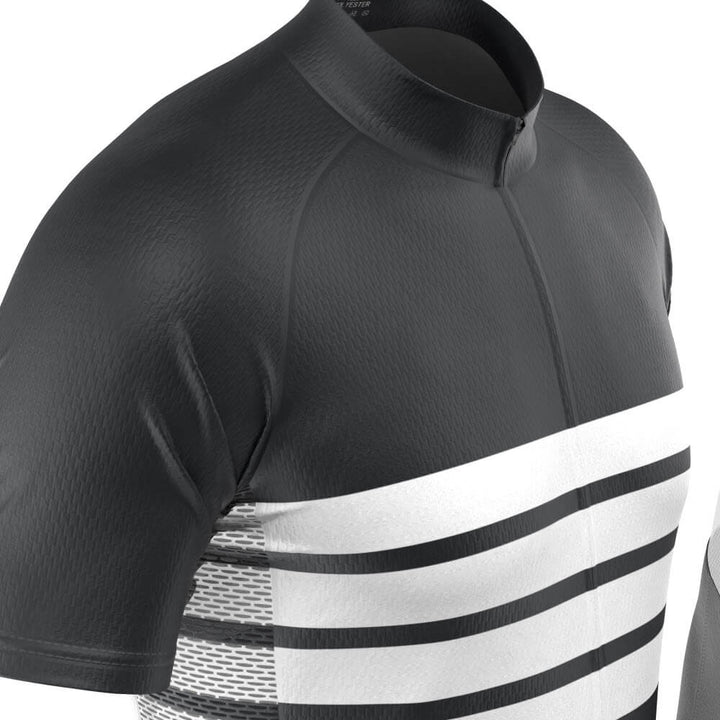 Men's Retro Four Stripe Men's Black Cycling Kit