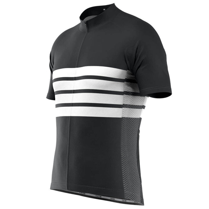 Men's Retro Four Stripe Men's Black Cycling Jersey