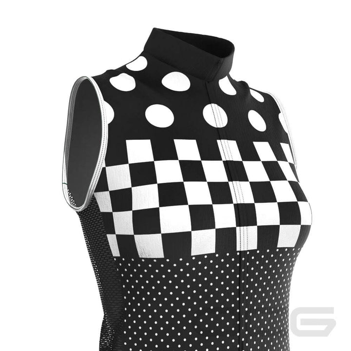 Women's Nina Polka Dot Checkered Sleeveless Cycling Jersey
