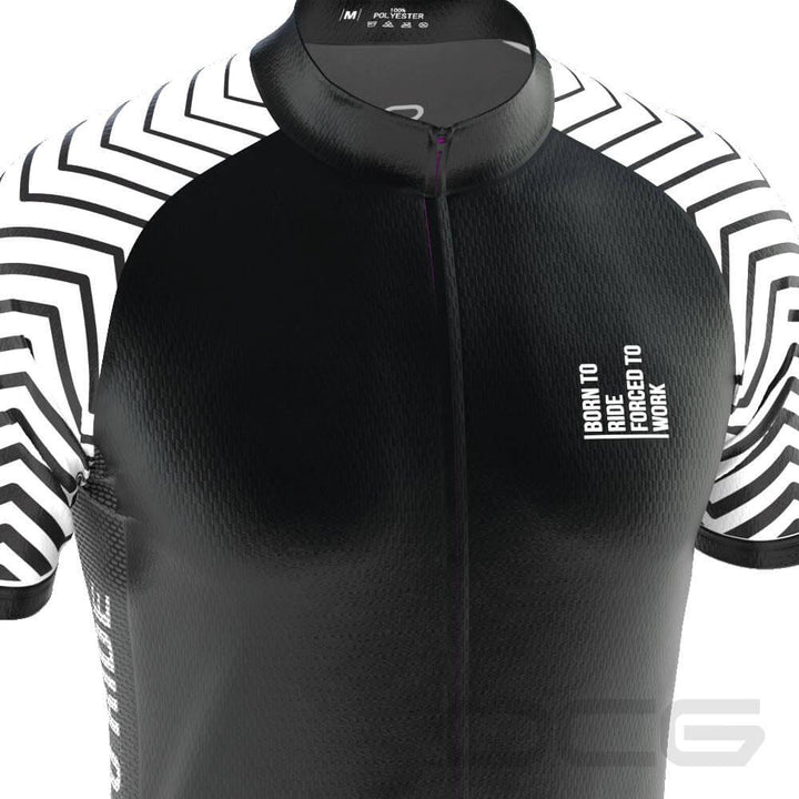 Men's Born To Ride Forced To Work Short Sleeve Cycling Jersey