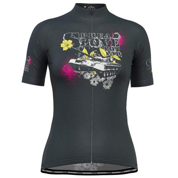 Women's Spread Love Not War Short Sleeve Cycling Jersey