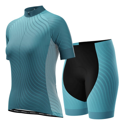 Women's Colorful Curvy Lines 2 Piece Cycling Kit