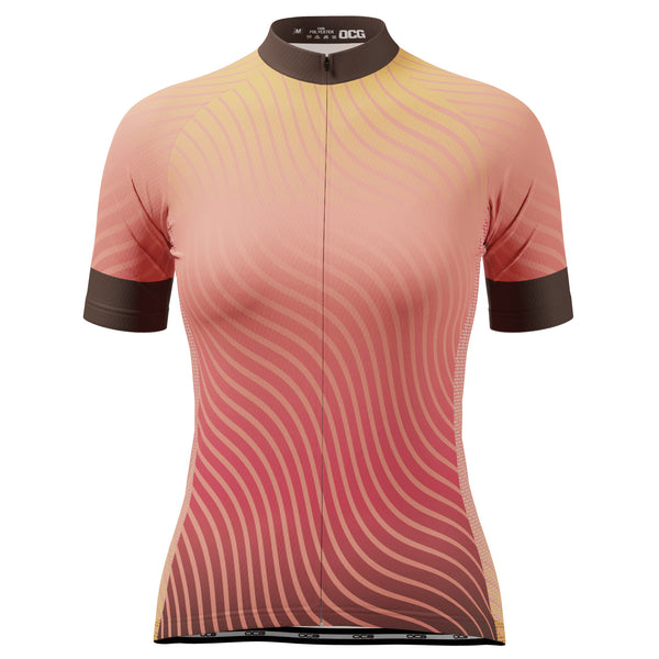 Women's Four Seasons Curvy Lines Short Sleeve Cycling Jersey