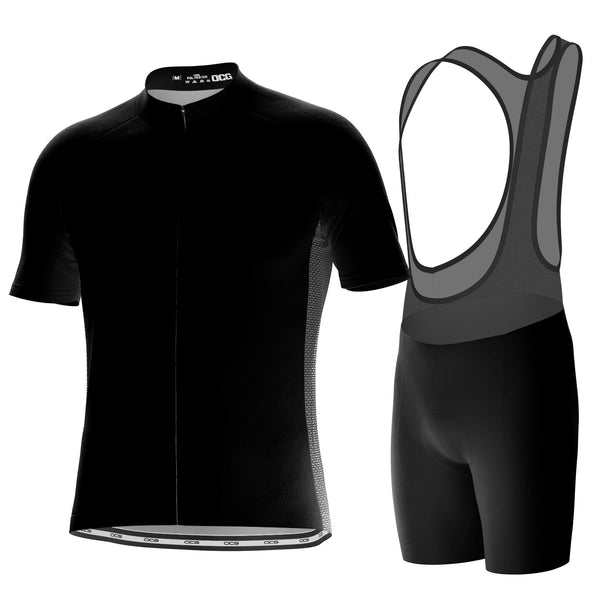 Men's OCG Plain Color Block Short Sleeve 2 Piece Cycling Kit