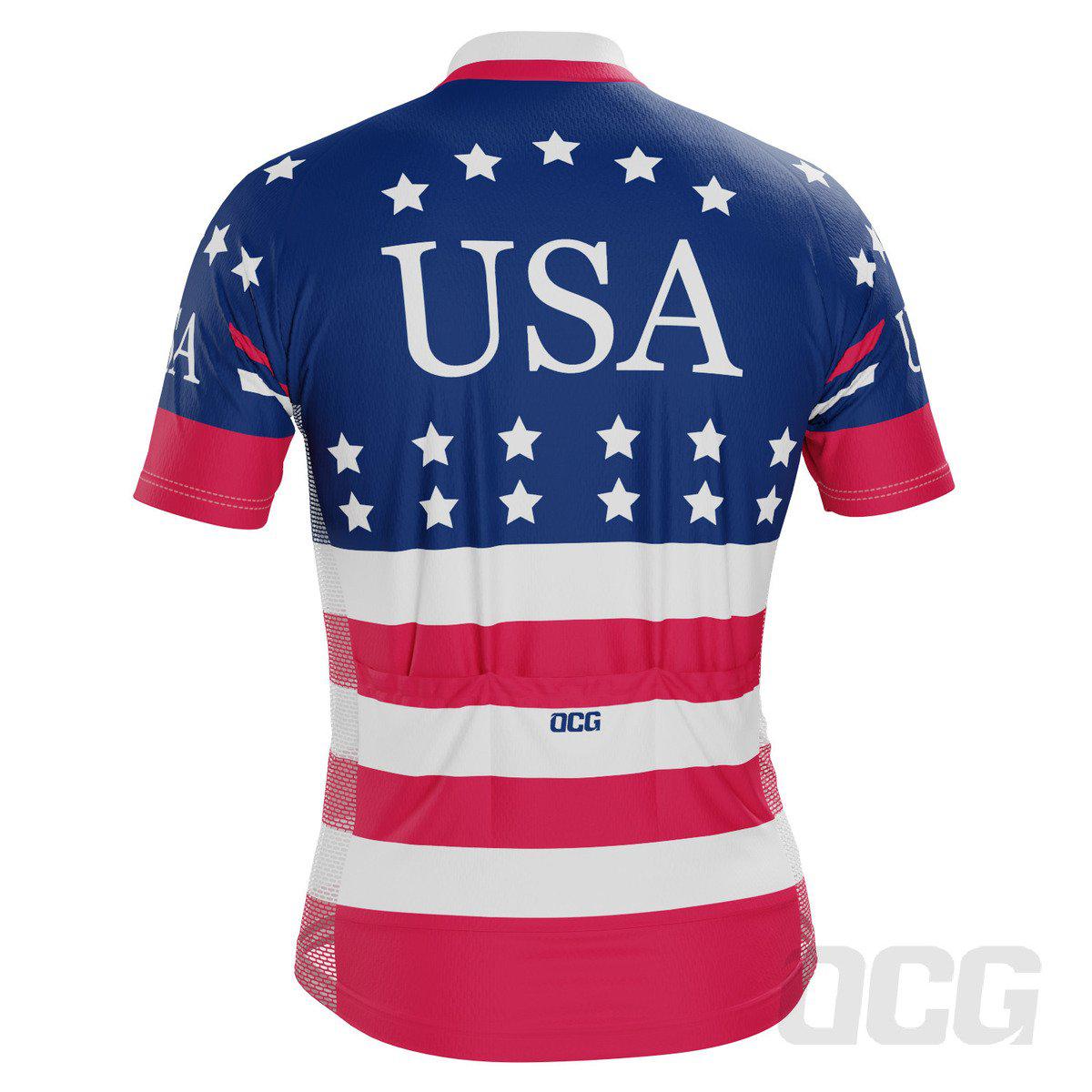 Men s American Stars and Stripes Short Sleeve Cycling Jersey only