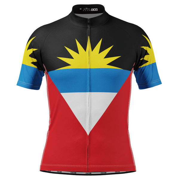 Men's Antigua and Barbuda National Flag Short Sleeve Cycling Jersey