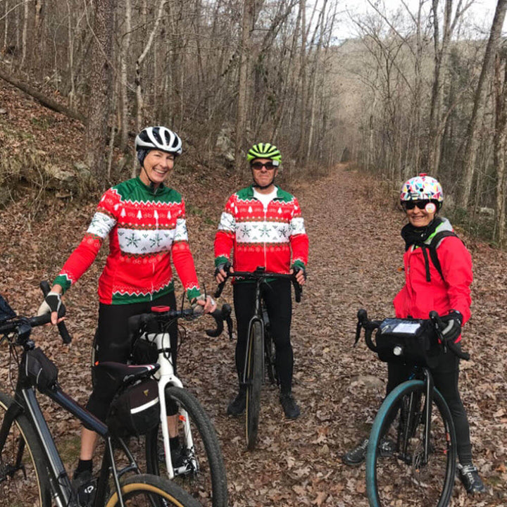 Men's Ugly Christmas Sweater Long Sleeve Cycling Jersey