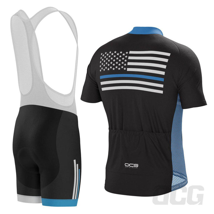 Men's Blue American Flag Pro-Band Short Sleeve Cycling Kit