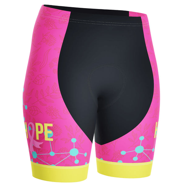 Women's Breast Cancer Faith Hope Love Gel Padded Cycling Shorts