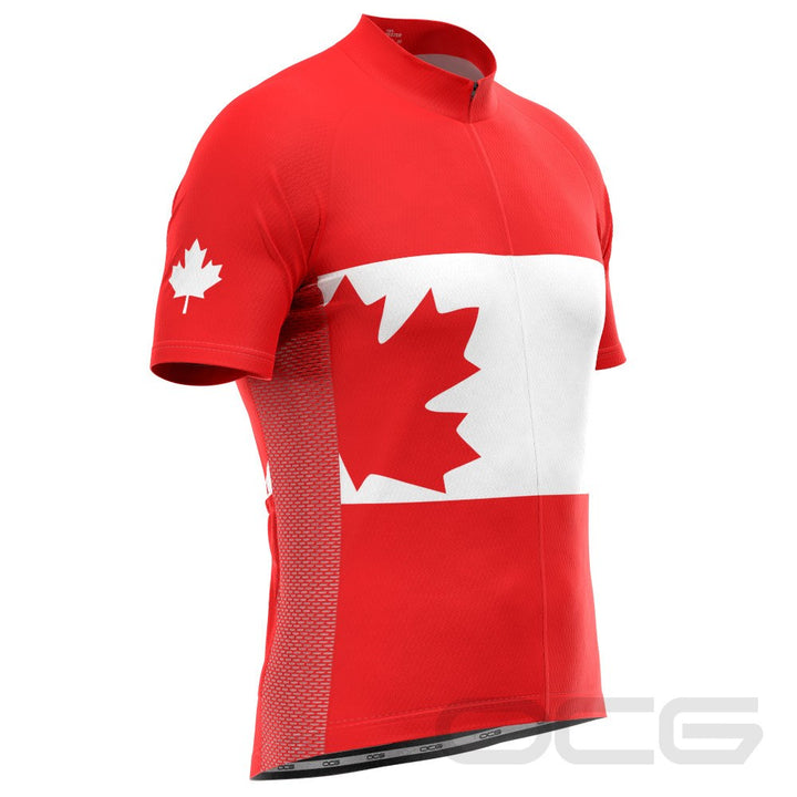 Men's Canadian Maple Leaf Short Sleeve Cycling Jersey