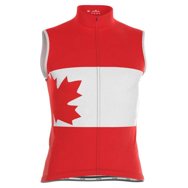 Men's Canada Flag Maple Leaf Sleeveless Cycling Jersey