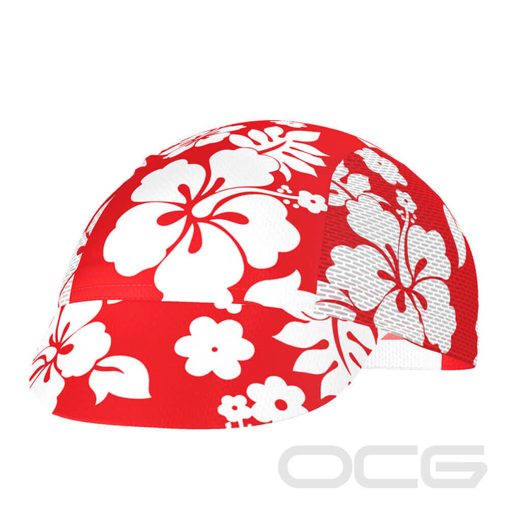 Red Hawaiian Hibiscus Quick-Dry Cycling Cap