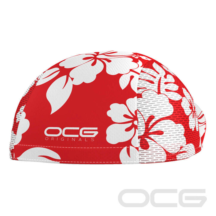 Red Hawaiian Hibiscus Quick-Dry Cycling Cap