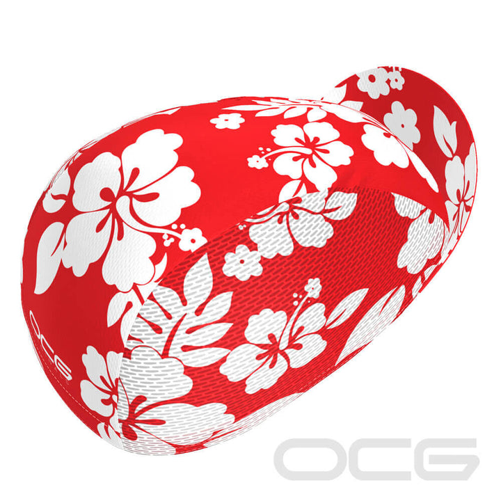 Red Hawaiian Hibiscus Quick-Dry Cycling Cap