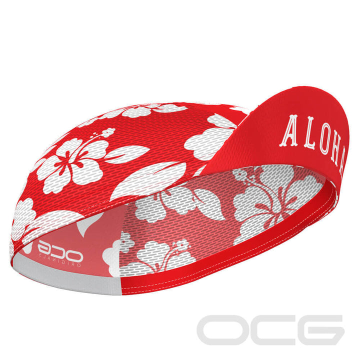 Red Hawaiian Hibiscus Quick-Dry Cycling Cap