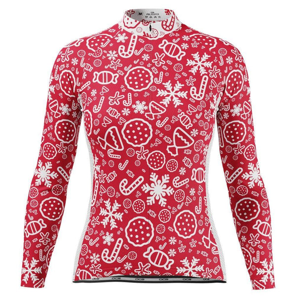 Women's Christmas Candy Long Sleeve Cycling Jersey