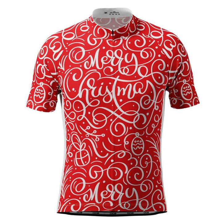 Men's Christmas Swirl Short Sleeve Cycling Jersey