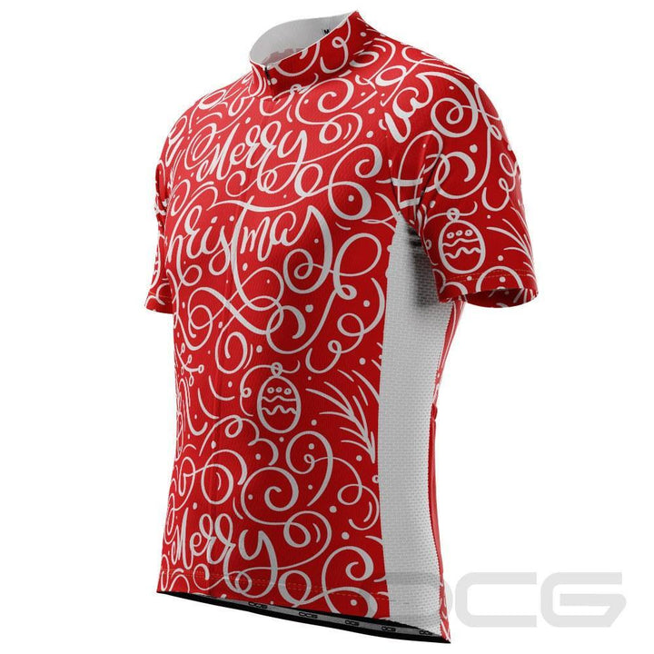 Men's Christmas Swirl Short Sleeve Cycling Jersey