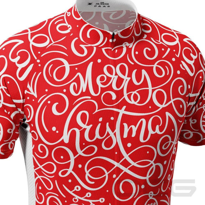 Men's Christmas Swirl Short Sleeve Cycling Jersey