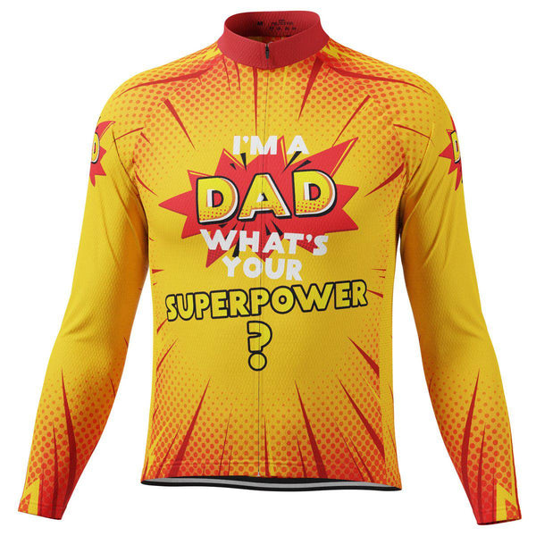 Men's Dad Superpowers Long Sleeve Cycling Jersey