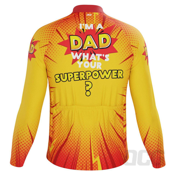 Men's Dad Superpowers Long Sleeve Cycling Jersey