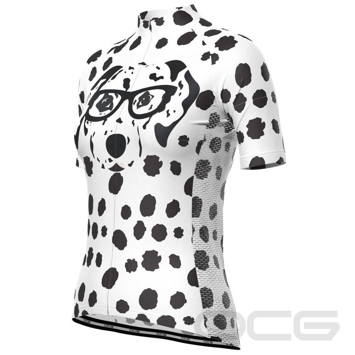 Women's Dalmatian Dog Short Sleeve Cycling Jersey