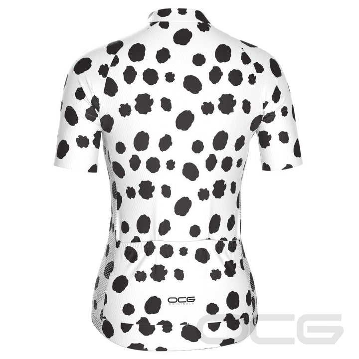 Women's Dalmatian Dog Short Sleeve Cycling Jersey