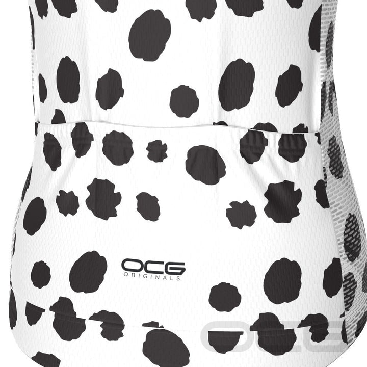 Women's Dalmatian Dog Short Sleeve Cycling Jersey