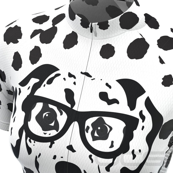 Women's Dalmatian Dog Short Sleeve Cycling Kit