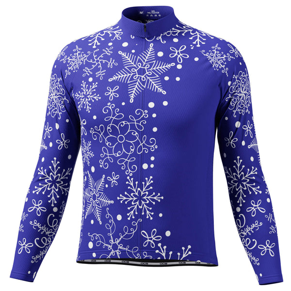 Men's Festive Snowflake Long Sleeve Cycling Jersey