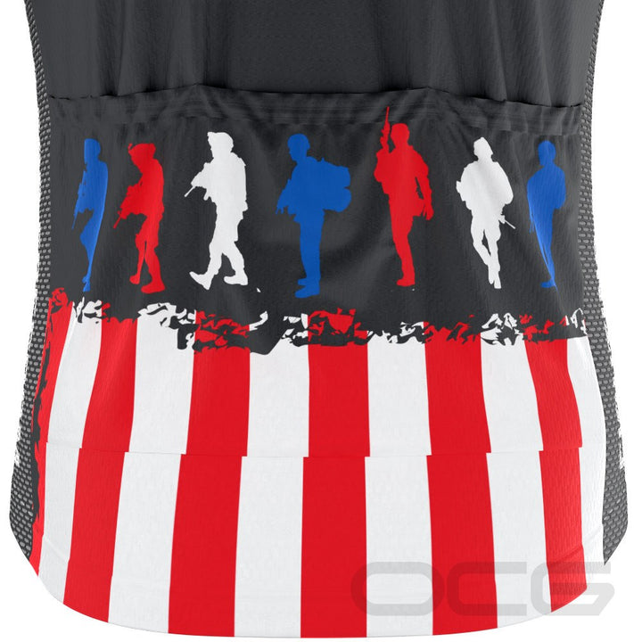 Men's Fight For Freedom USA Flag Short Sleeve Cycling Jersey