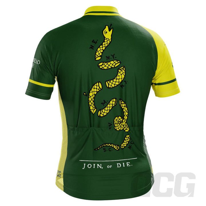 Men's Gadsden Flag Join or Die Historic Short Sleeve Cycling Jersey