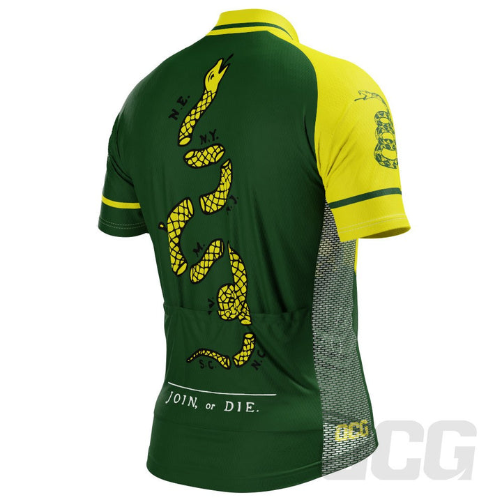 Men's Gadsden Flag Join or Die Historic Short Sleeve Cycling Jersey