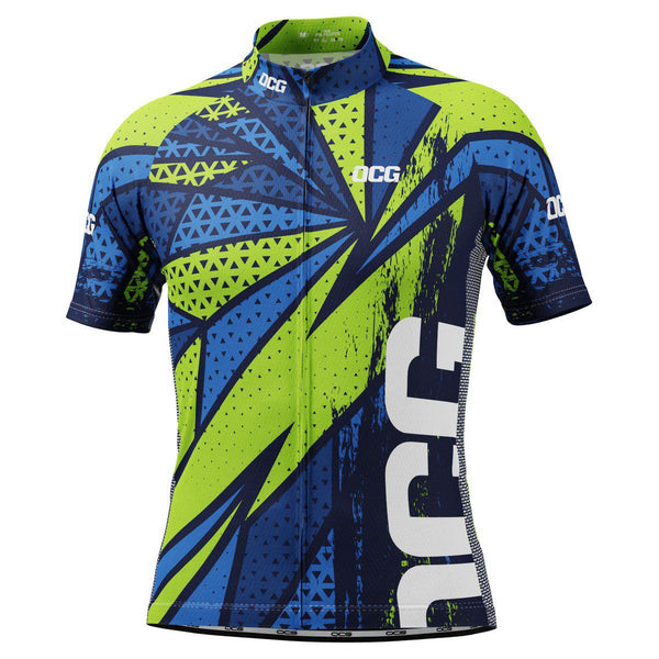 Men's Green Lightning Short Sleeve Cycling Jersey