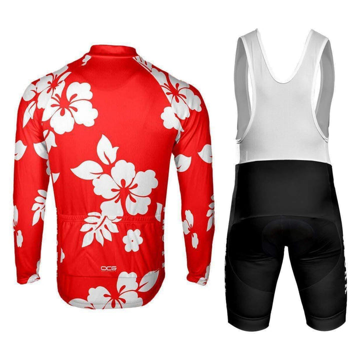 Hawaiian Shirt Aloha Floral Long Sleeve Pro-Band Cycling Kit