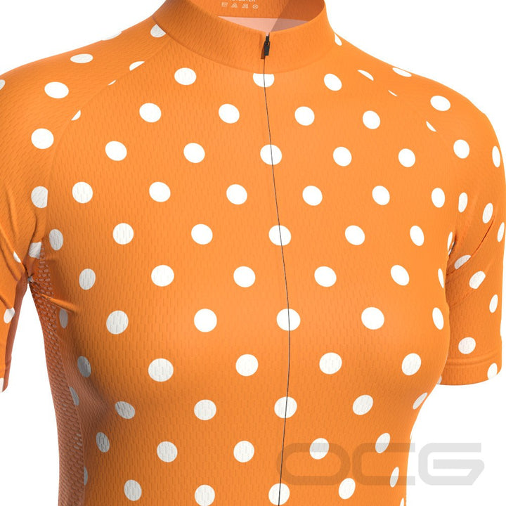 Women's High Visibility Polka Dot Cycling Jersey