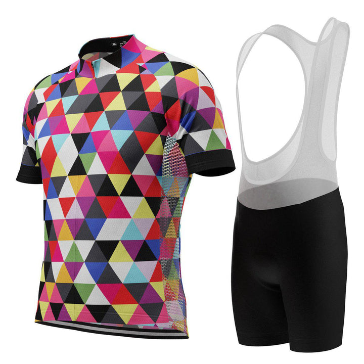 Men's High Viz Color Triangles Pro-Band Cycling Kit