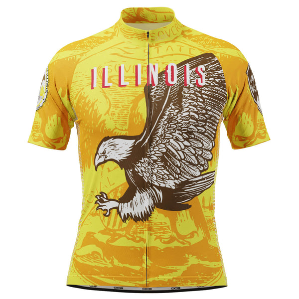 Men's Illinois US State Icon Short Sleeve Cycling Jersey