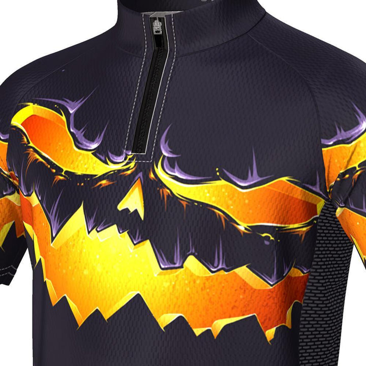 Kid's Purple Pumpkin Eater Short Sleeve Cycling Jersey