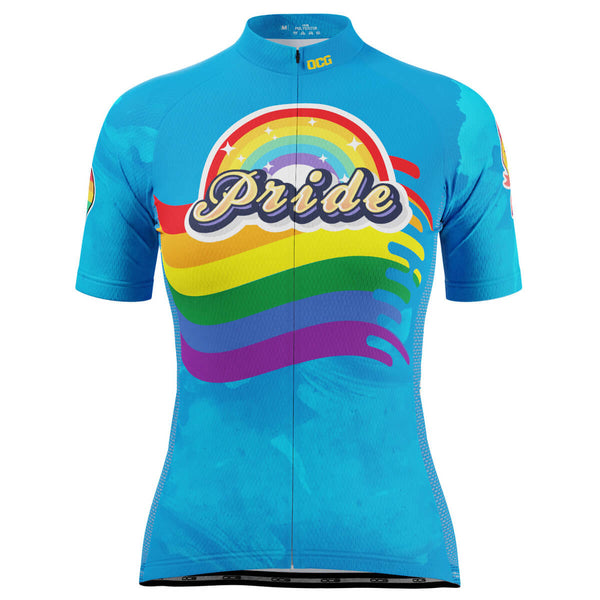 Women's LGBT Pride Rainbow Flag Short Sleeve Cycling Jersey