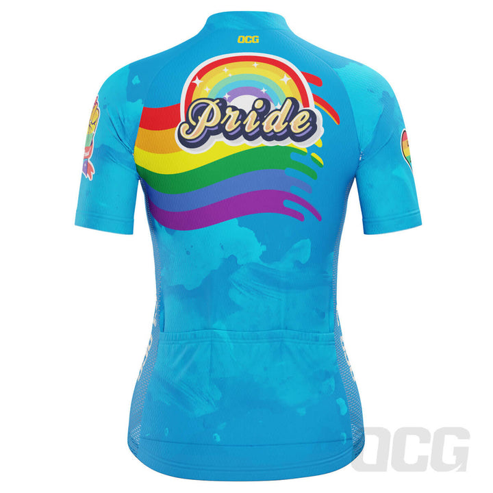 Women's LGBT Pride Rainbow Flag Short Sleeve Cycling Jersey