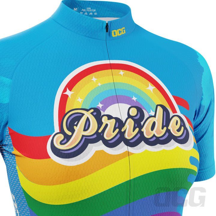 Women's LGBT Pride Rainbow Flag Short Sleeve Cycling Jersey