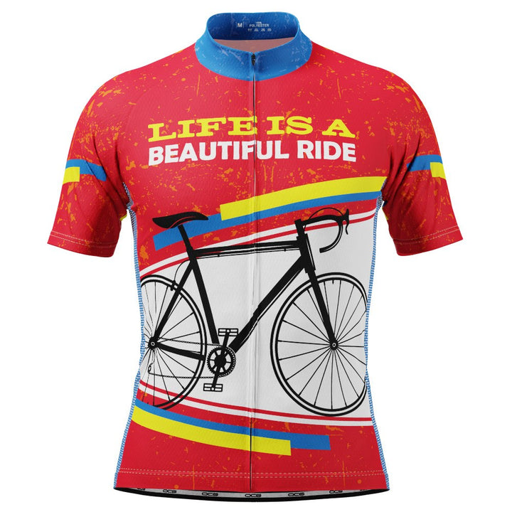 Men's Life is a Beautiful Ride Short Sleeve Cycling Jersey