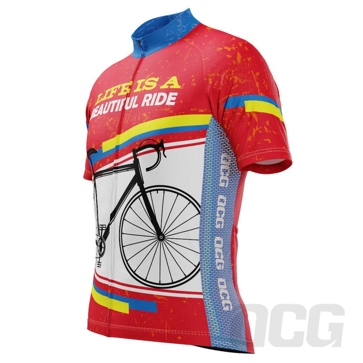 Men's Life is a Beautiful Ride Short Sleeve Cycling Jersey