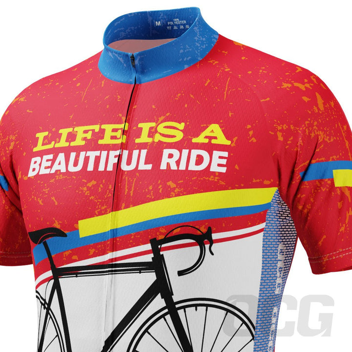 Men's Life is a Beautiful Ride Short Sleeve Cycling Jersey